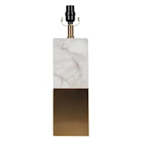 Grace Mitchell Gold & Alabaster Table Lamp Base, 18.5"