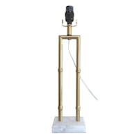 Grace Mitchell Gold Bamboo with Marbled Base Table Lamp, 19"