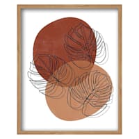 Tracey Boyd Glass Framed Abstract Leaves Print Wall Art, 17x21