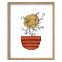 Tracey Boyd Glass Framed Abstract Plant Print Wall Art, 17x21