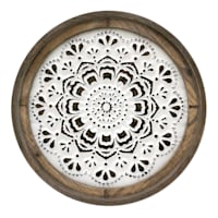 Honeybloom Embossed White Medallion Wall Decor, 27"