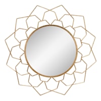 Metal Floral Cutout Wall Mirror, 34"