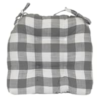 Grey Cotton Buffalo Check Dining Chair Cushion