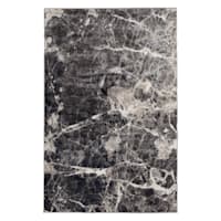 (B700) Adore Alaya Black & White Marbled Area Rug, 8x10
