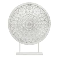 Found & Fable White Medallion Disk Sculpture, 23"