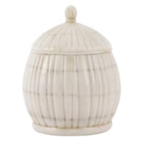 White Ribbed Round Box, 4"