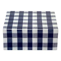 Large Blue & White Check Decal Box, 6x5
