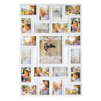 8x20 Distressed White Square Wood Picture Collage Frame for Four