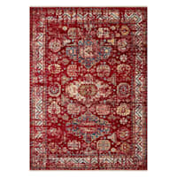(B708) Emery Red Medallion Accent Rug, 3x5