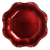 Shiny Red Scalloped Charger Plate