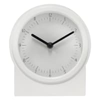 Laila Ali White Wooden Round Table Clock, 7"