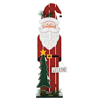 Homespun Holiday Welcome Santa Stand, 42"