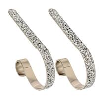 Set of 2 Silver Glittered Mantle Clip Stocking Holders