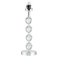 Laila Ali Silver Metal Medium Table Lamp Base with Glass Globes, 17"