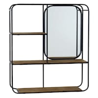 Mirrored Metal Shelf Organizer, 20x24