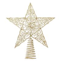 Gold Glittered Star Tree Topper, 11.5"