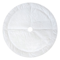 White Sequin Faux Fur Tree Skirt, 72"