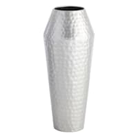 Silver Hammered Metal Vase, 19"
