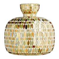 Gold Mosaic Vase, 8.5"