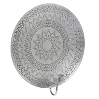 Silver Iron Etched Tealight Holder, 11"