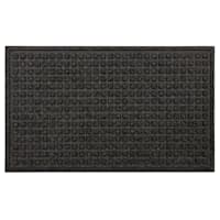 Square Impressions Black Rubber Doormat, 18x30