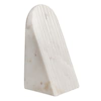 1-Piece White Slanted Marble Bookend, 6"