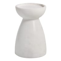 Ivory Marbled Pillar Candle Holder, 6"
