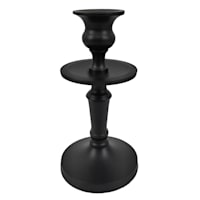Matte Black Taper Candle Holder, 6"