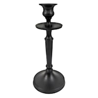 Matte Black Taper Candle Holder, 8"