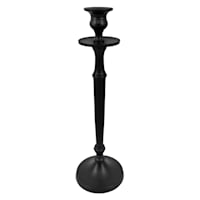 Matte Black Taper Candle Holder, 12"