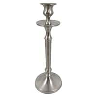Matte Silver Taper Candle Holder, 10"