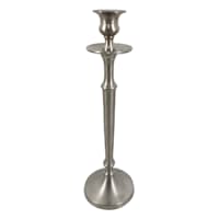 Matte Silver Taper Candle Holder, 12"