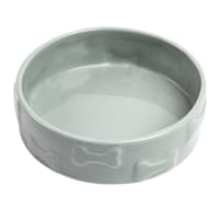 Manor Grey Ceramic 4-Cup Pet Bowl, Medium