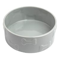 Manor Grey Ceramic 8-Cup Pet Bowl, Large