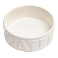 Classic White Ceramic 4-Cup Pet Water Bowl, Medium