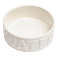 Classic White Ceramic 8-Cup Pet Water Bowl, Large
