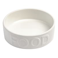 Classic White Ceramic 8-Cup Pet Food Bowl, Large