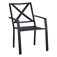Grammercy Black X-Back Patio Dining Chair