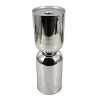 Laila Ali Silver Metal Hourglass Candle Holder, 10"