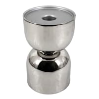 Laila Ali Silver Metal Hourglass Candle Holder, 5"