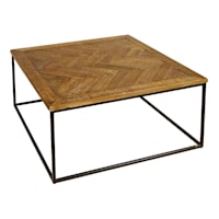 Parquet Wood Top Coffee Table