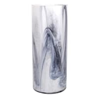 Laila Ali Black & White Swirled Glass Vase, 12"