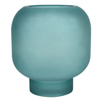 Laila Ali Matte Green Frosted Glass Vase, 8"