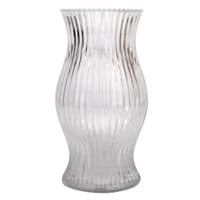 Laila Ali Clear Fluted Glass Vase, 10"