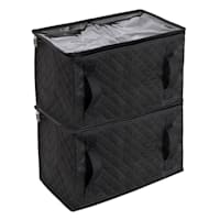 2-Pack Black Quilted Storage Bag with Handles