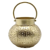 Gold Metal Punch Lantern, 6"