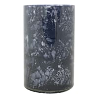 Laila Ali Deep Blue Speckled Glass Hurricane, 8"