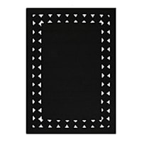 (D517) Found & Fable Black Braided Area Rug, 5x7
