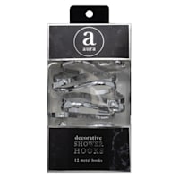 12-Piece Chrome Flat S-Shaped Shower Curtain Hooks