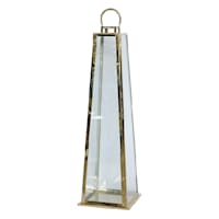 Oversized Gold Tapered Floor Lantern, 34"